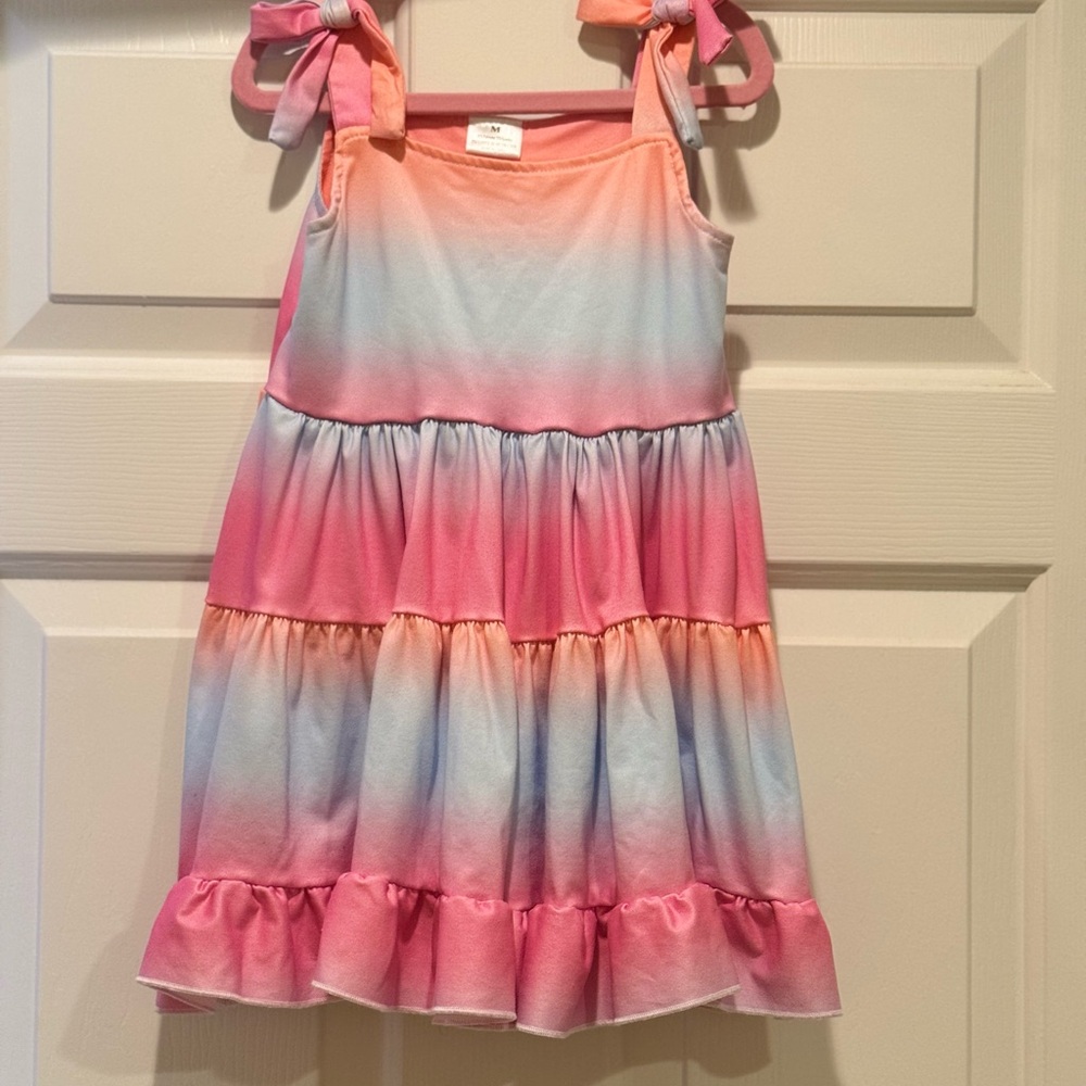 Adorable Pink and Blue Gradient Kids Dress